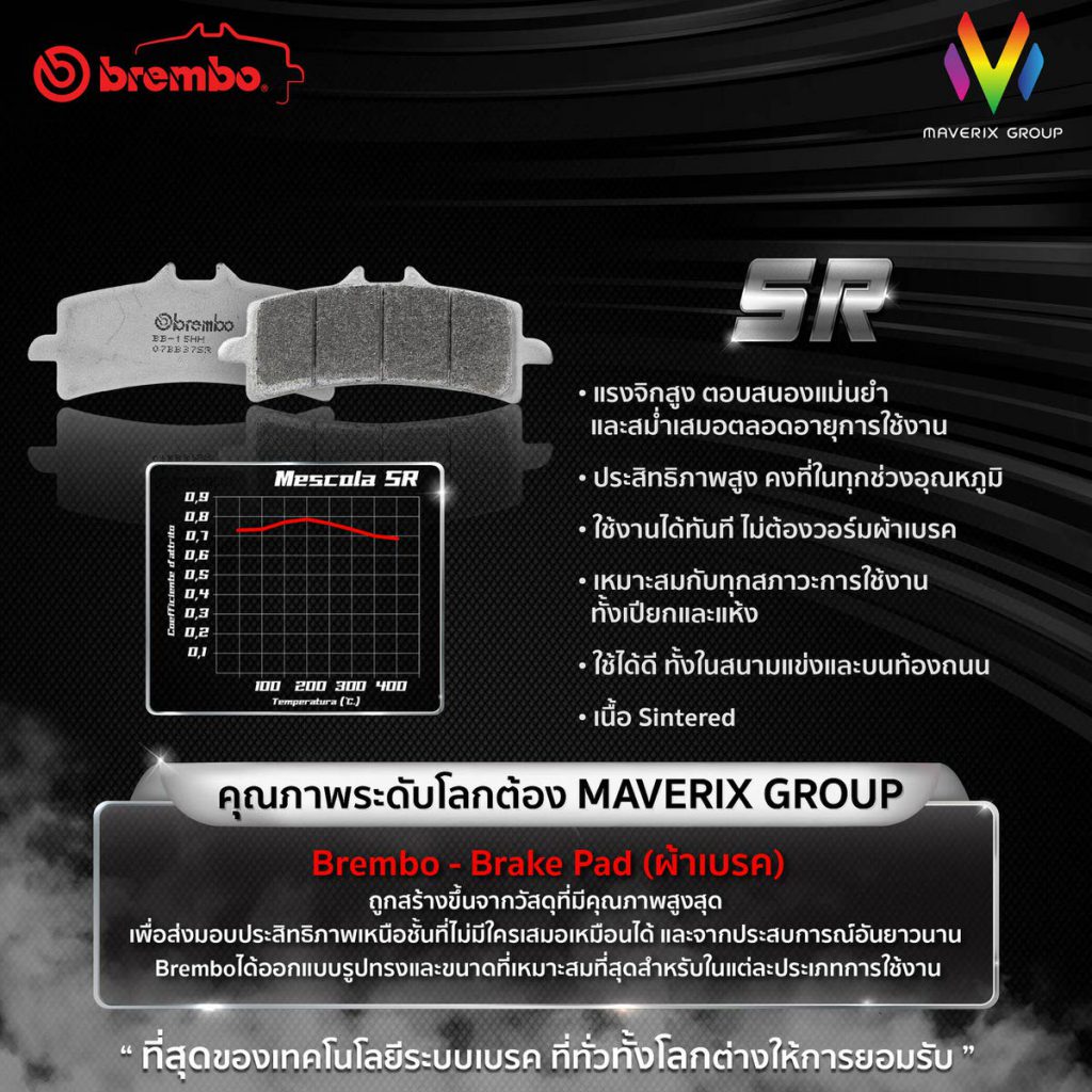 ทำไมต้องเลือก ผ้าเบรก Brembo