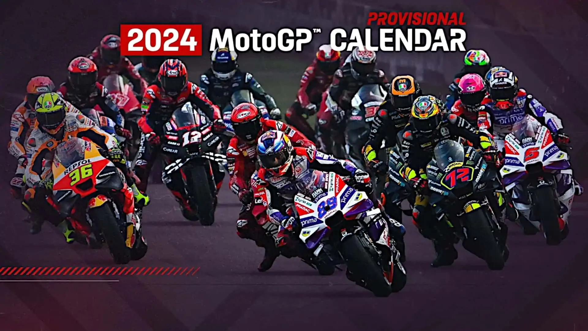 ตารางแข่งขัน MotoGP 2024 เผยแล้วอย่างไม่เป็นทางการ